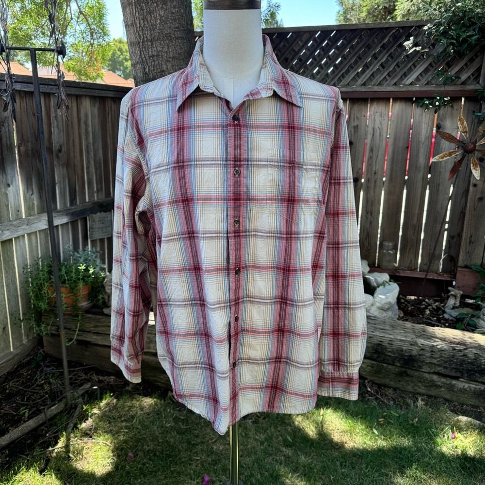 Levi Strauss Plaid Button Down Shirts Men's Size XL